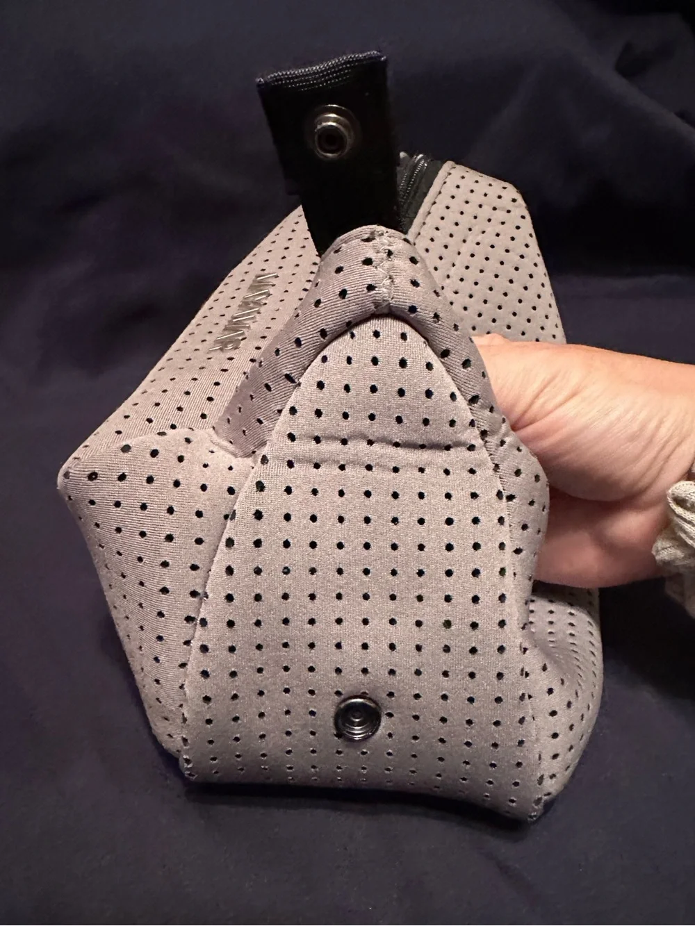 Mayamar NWT Perforated Neoprene Cosmetic Makeup Travel Pouch Bag Gray Large